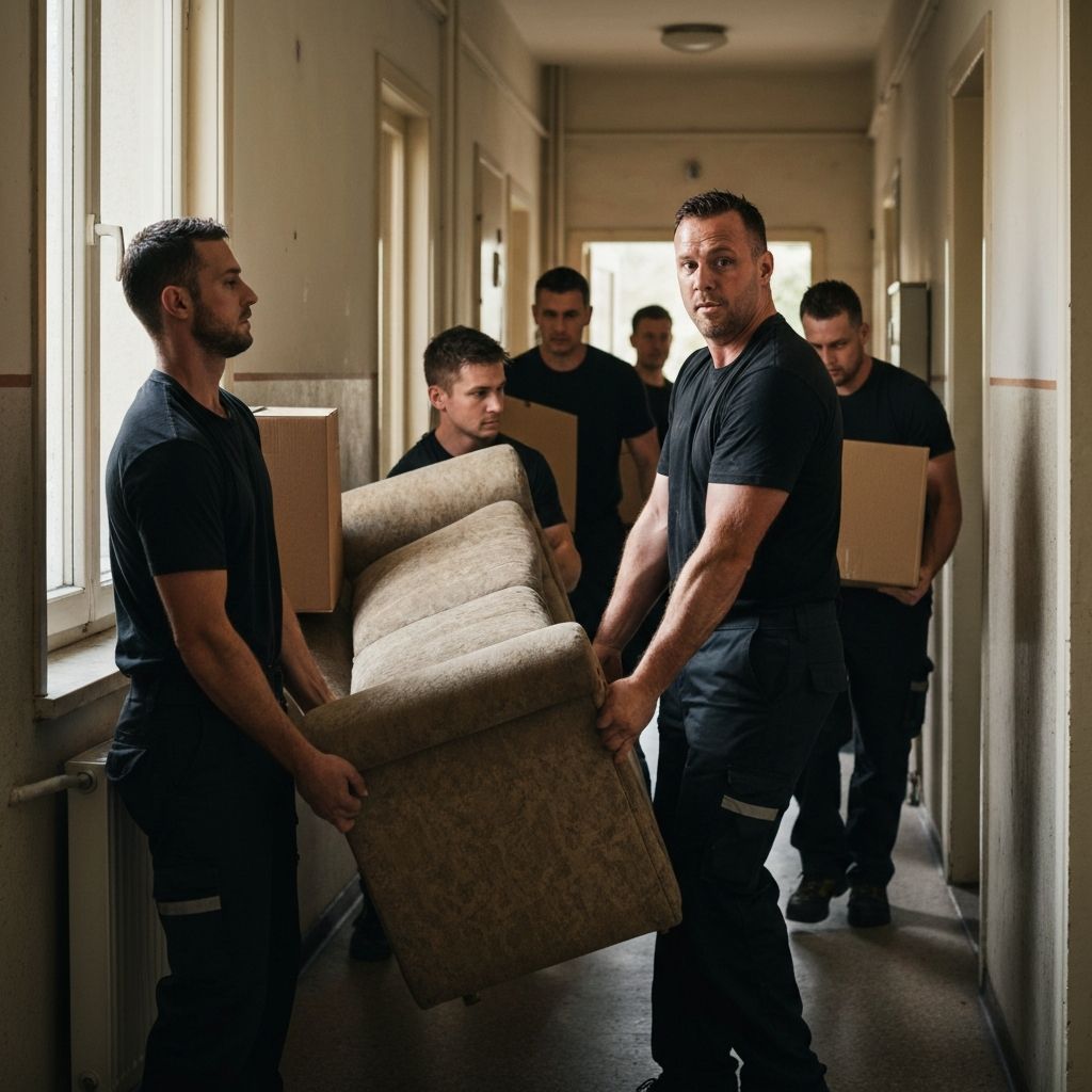 Räumwerk Arbeiter bei professioneller Entrümpelung in Nürnberg